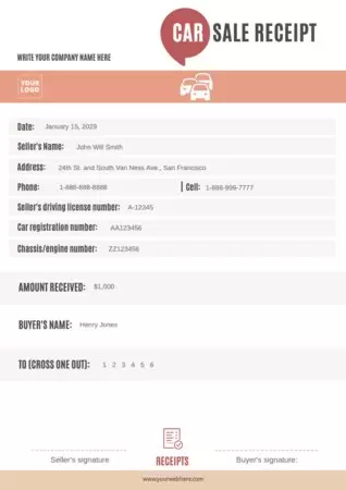 Edit a receipt sample